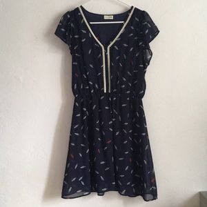 Maison Jules Feather Pattern Dress L